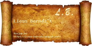 Liess Bernát névjegykártya